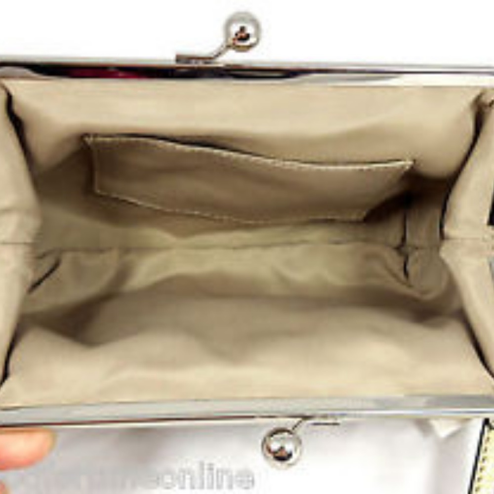 Coach Gold Framed Kiss lock Evening Bag Wristlet - Picture 4 of 4